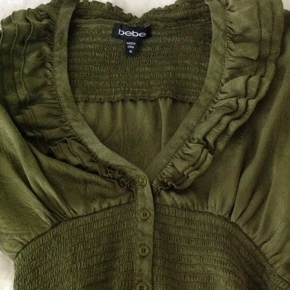 Olive bebe silk top - Picture 2 of 3