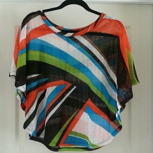 Retro pattern sheer top