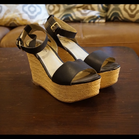 Strappy platform sandals.  Perfect for spring!