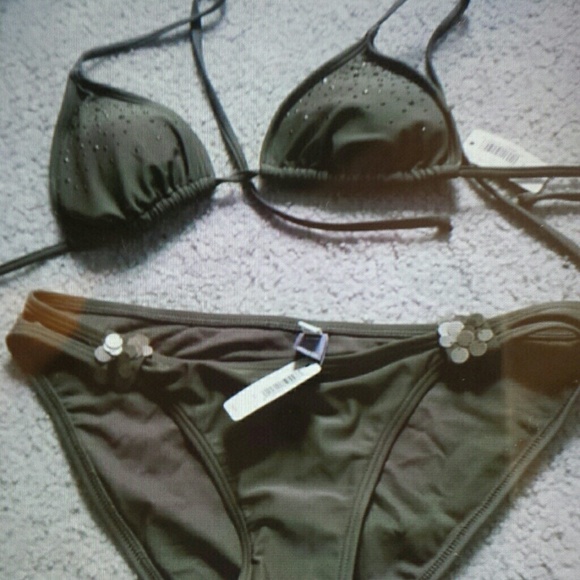 Aerie olive green bikini