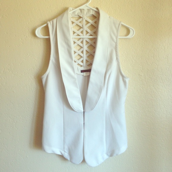 Sexy tuxedo cutout vest