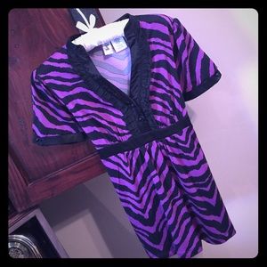 Purple Zebra Stripe Top Size M