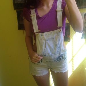 Acid wash short overall