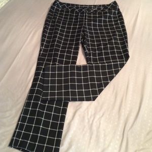 Black windowpane check pants