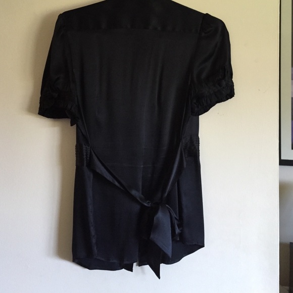 Bebe black silk button up top - Picture 4 of 7