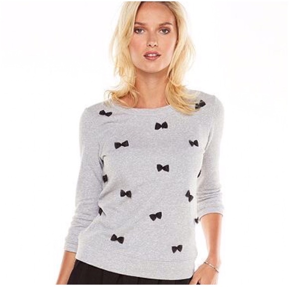 LC Lauren Conrad Tops - LAST‼️ LAUREN CONRAD Gray Bow Accent Sweatshirt