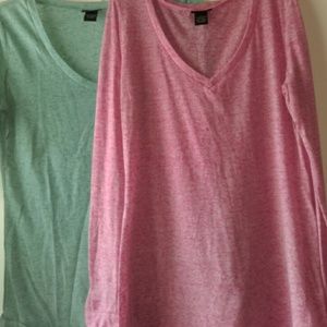 Two lovely pink and blue pastel colored shirts