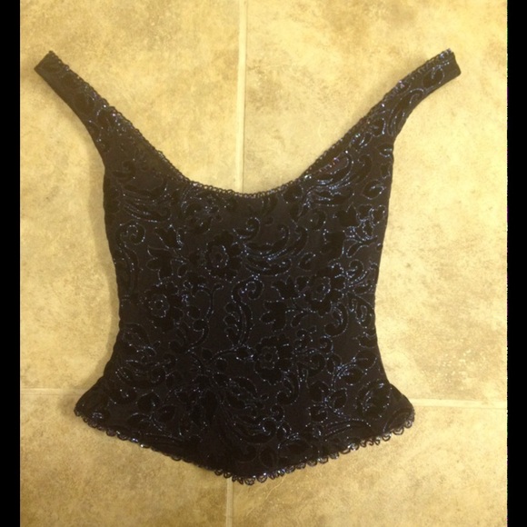 Royal / Navy Corset Style Cache Embellished Top