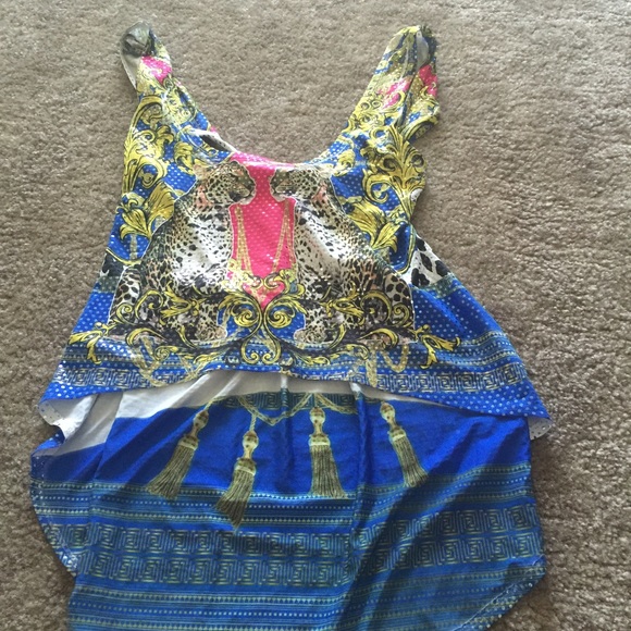 High low sequin top