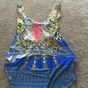 High low sequin top