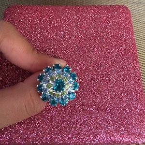 Bright blue and green ring