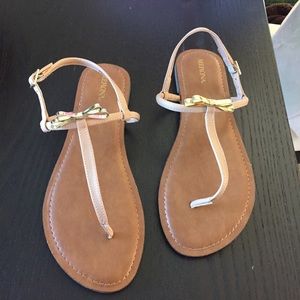 Merona Shoes - Merona Tan & Gold Bow Sandals Target Merona Shoes - Merona Tan & Gold Bow Sandals Target
