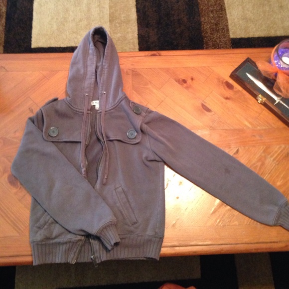 Grey jacket.