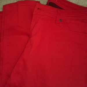 Casual red jeans