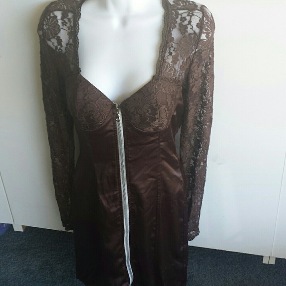 Aggie Dresses & Skirts - Sale NWT beautiful Brown lace dress size M