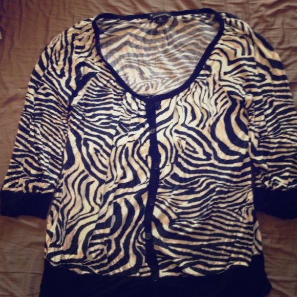 Comfy zebra print cardigan