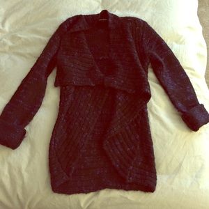 Express back and purple cardigan sweater