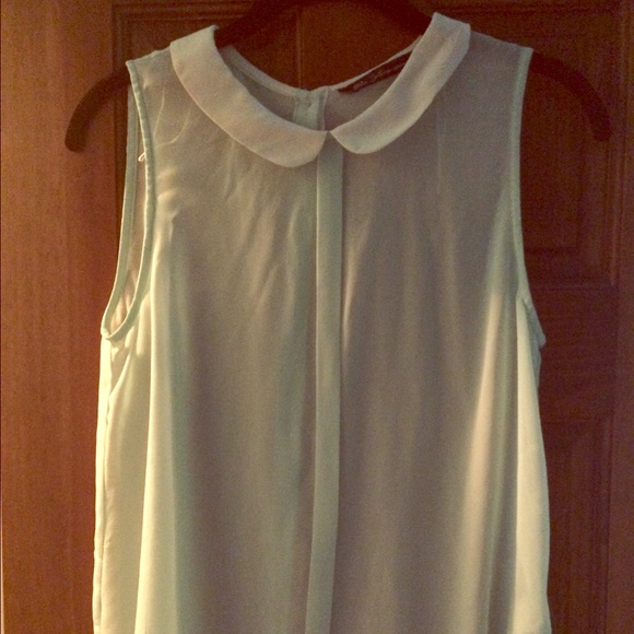 Mint Peter Pan collar top