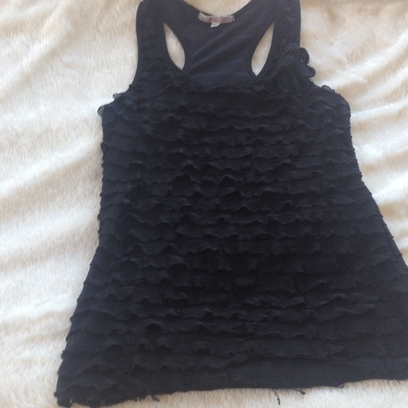 Ruffled racerback top