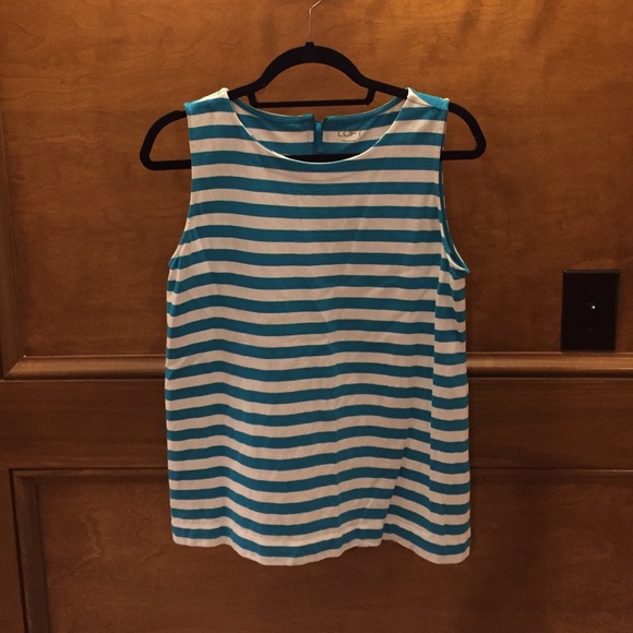 Loft blue/white stripe tank