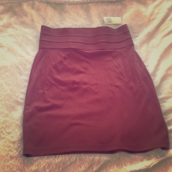 Classic burgundy pencil skirt