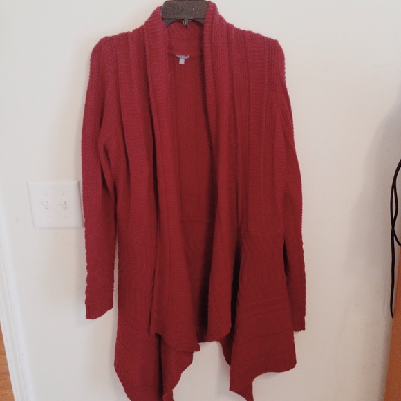 Red cardigan