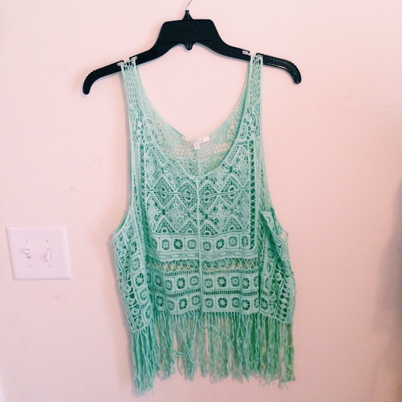Teal crop top