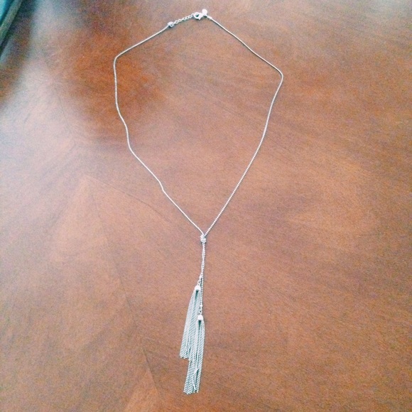 Long silver, American eagle, necklace