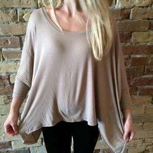 Tan Flowy Top