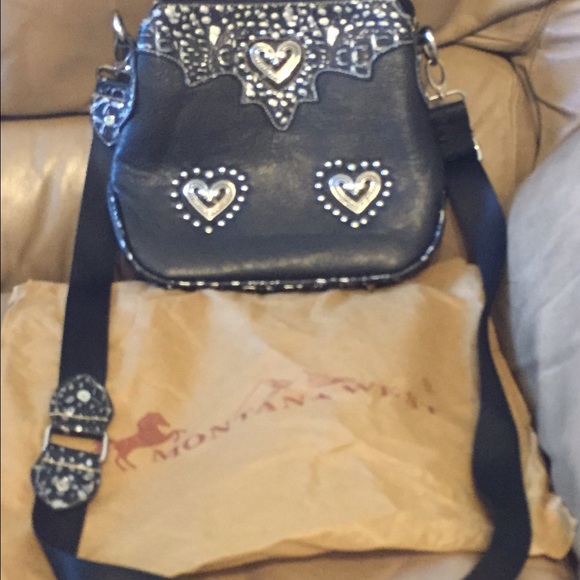 Black and silver Montana West crossbody purse.