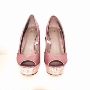 Open-toe Canvas & Cork Wedges