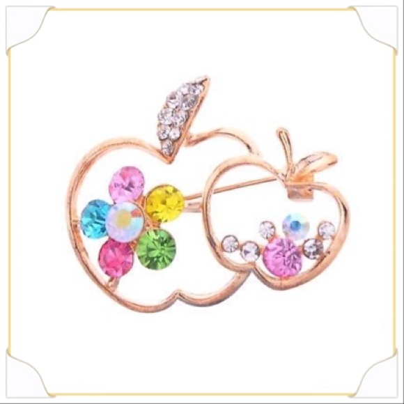 Petite double apple summer accent pin festive. - Picture 1 of 1