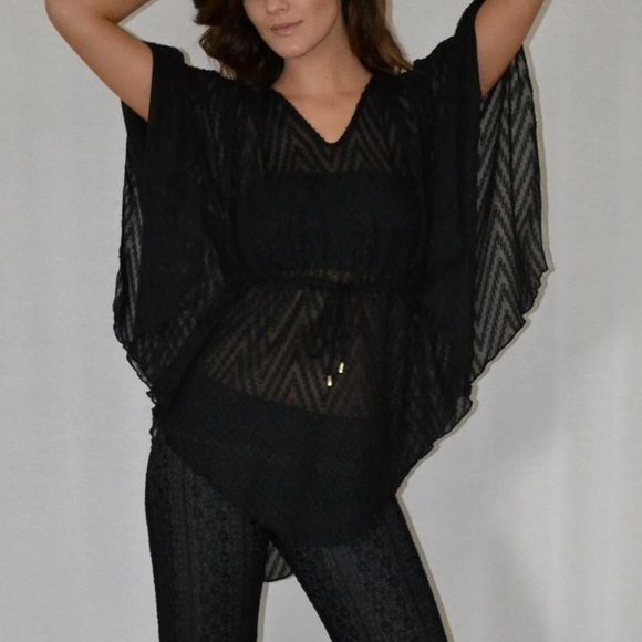 Butterfly Tunic Blk Chiffon