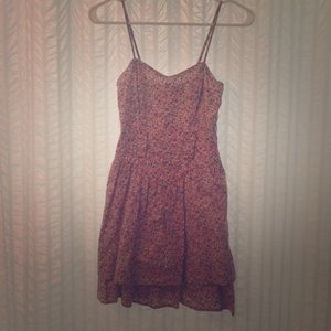 Floral, light pink, skinny strap dress.