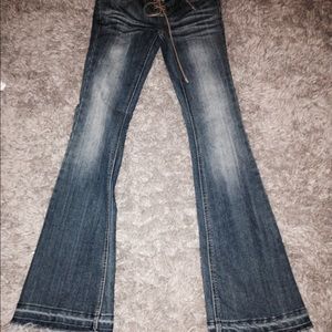 Sexy flare tie jeans
