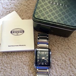 New Fossil Men's Silver Watch