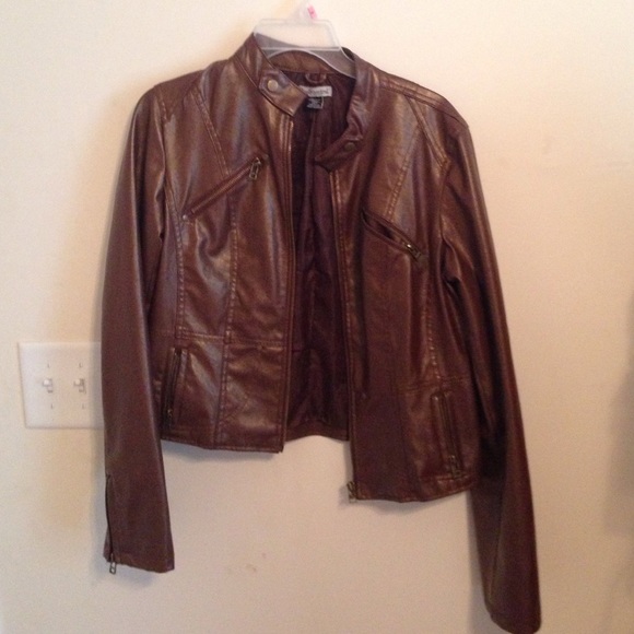 Brown leather jacket