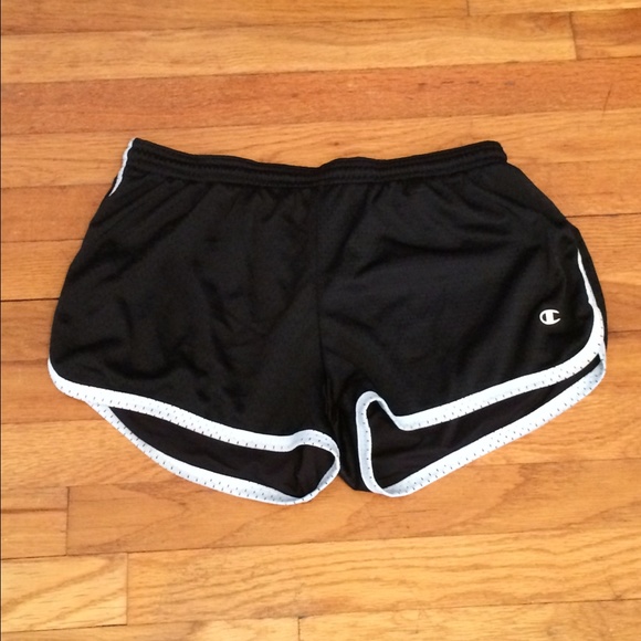Black mesh workout shorts