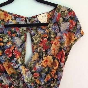 Floral surplice dress