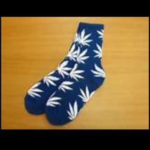 Blue and white HUF socks