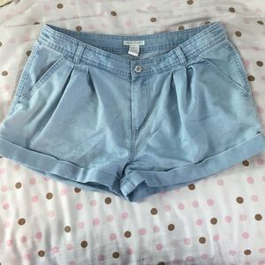 Light blue chambray shorts