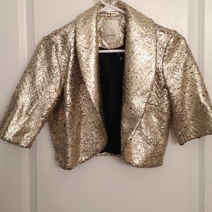 Anthropologie gold dress topper