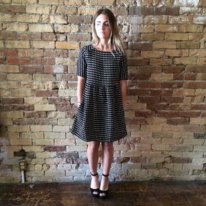 Anthropologie Polka Dot Babydoll Dress