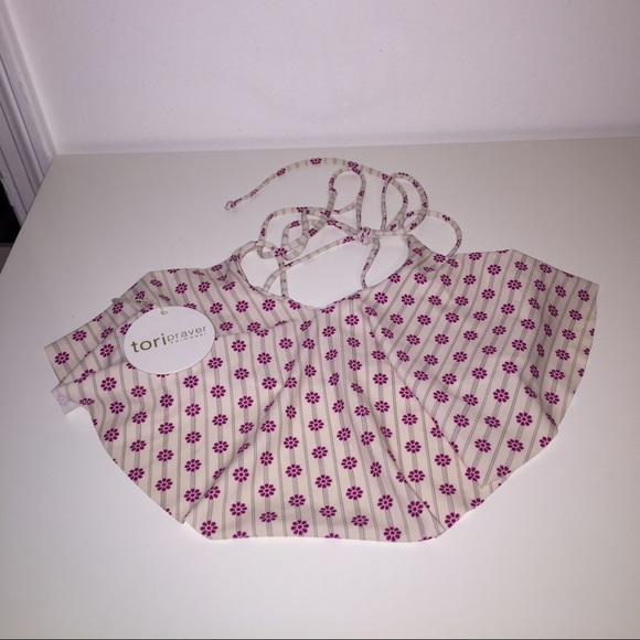 Tori Praver Gina Printed (Superba Orchid) Top