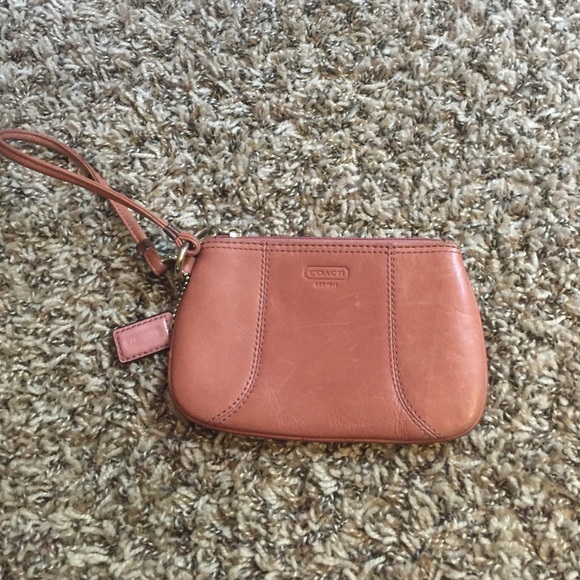 Pink coach wristlet