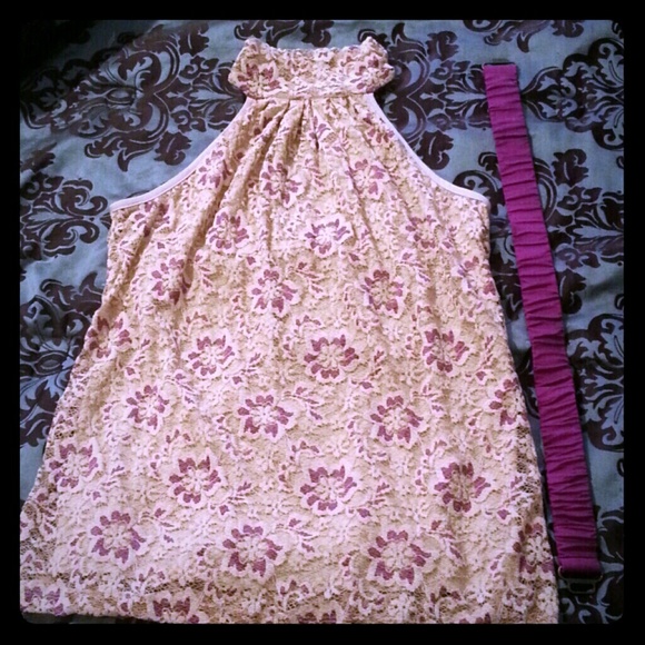 Lace Dress Shirt W/belt