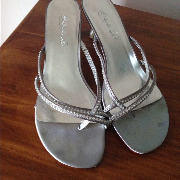 Silver sandal heels