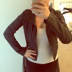 Black GARAGE. Moto leather jacket