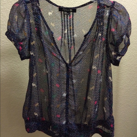 Sheer Animal Print Blouse - Picture 3 of 3