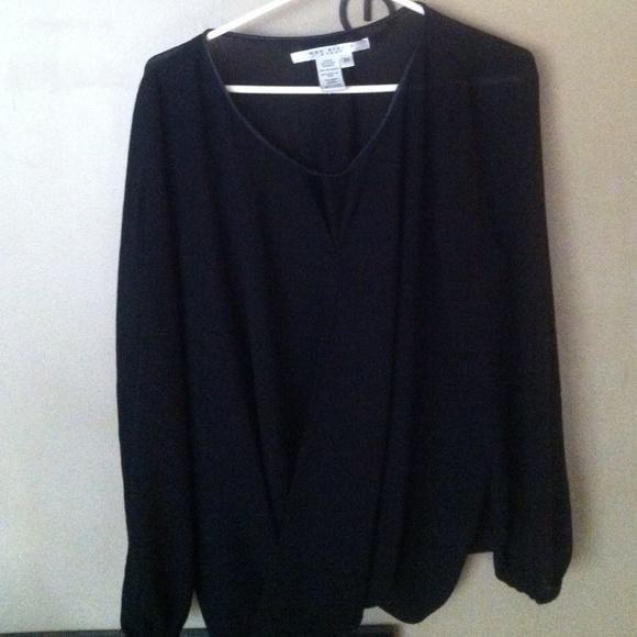 Black faux wrap shirt